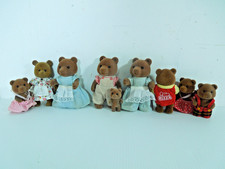 Sylvanian Families Timbertop Brown Bear Family x 9 (inc Pizza Bear) ~ Vintage