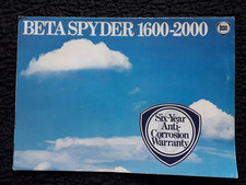 1979 LANCIA BETA SPYDER 1600-2000 FOLD OUT SALES BROCHURE + TECH SPEC