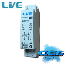 CONTACTOR 20 AMP 2 POLE AC 4kW