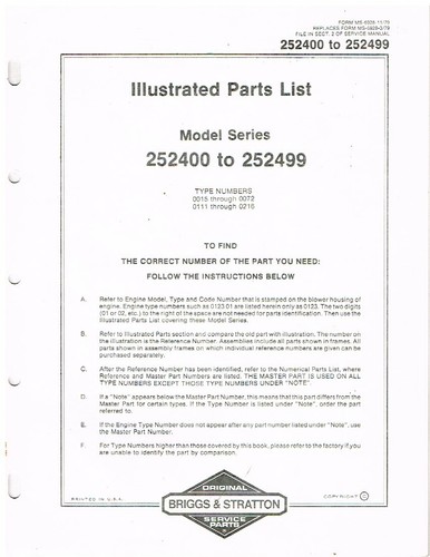 Briggs stratton cyl series - briggs, &
