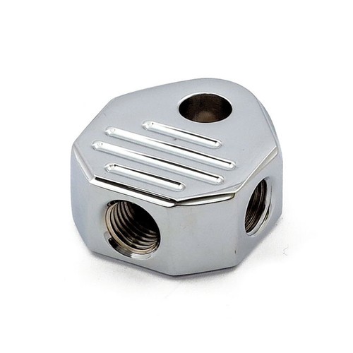 Brake line distributor chrome