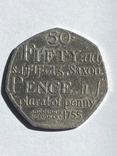 50p coin  - 2005 -  250 yrs of Johnson's Dictionary 