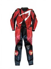 Vintage Dainese Red & Black Motorcycle Racing 2 Piece Armoured Suit Size Medium