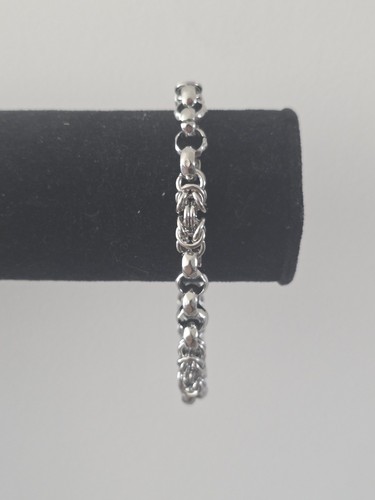 Mens stainless steel byzantine - mens,