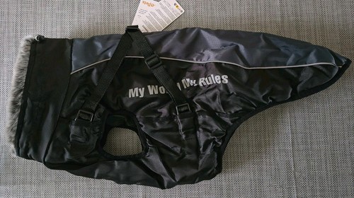 Dog fleece lined harness coat - fleece,