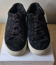 Reiss Finley Suede Low Top Mens Trainers UK Size 8 Chocolate Brown