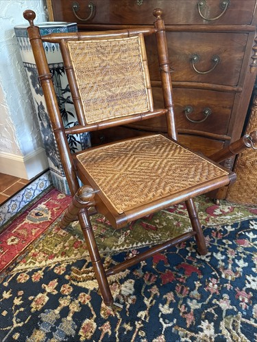 Rare antique wood faux bamboo - faux,