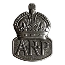 ARP Air Raid Precautions Replica / Replacement Military Badge With Pin