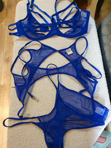 Shein blue strappy set - blue,