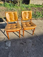 PAIR OF 1977 MCINTOSH DINING CHAIRS TEAK BUTTON BACK MID CENTURY RETRO