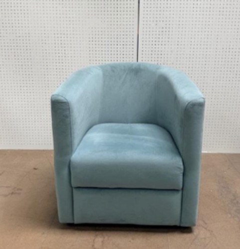 Blue velvet tub chair - blue,