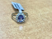 AAA Tanzanite & Rainbow Moonstone 9k Gold Ring