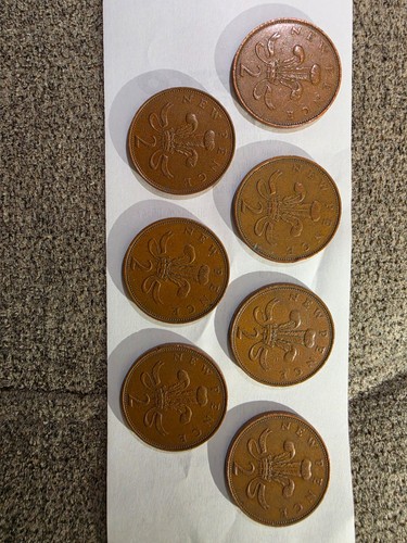 New pence coins 1971 - x7, 2p