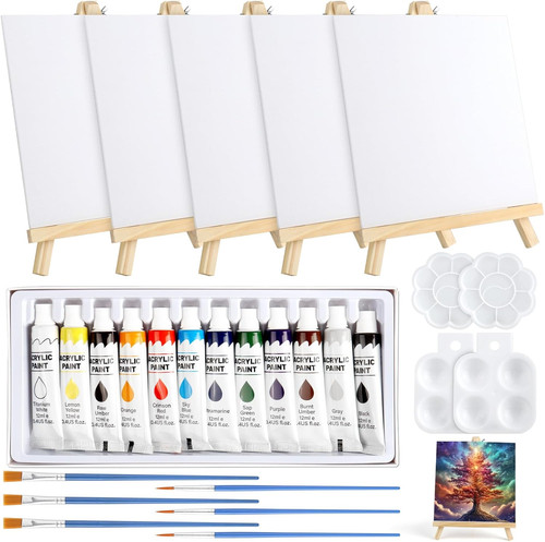 Pcs mini canvas and easel - mini,