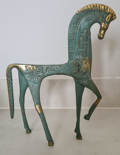 Etruscan horse bronze statue - horse,