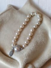 Alan Hannah Faux Pearl/Diamante Bracelet Faux Pearl Silver Tone Box Catch Pretty