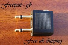 GOLD AIRCRAFT/ AEROPLANE HEADPHONE ADAPTER- USE YOUR OWN EARPHONES ON THE FLIGHT