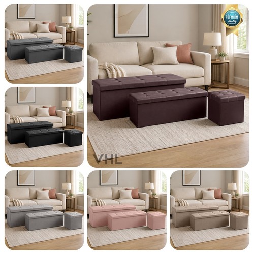 Faux leather ottoman storage - faux,