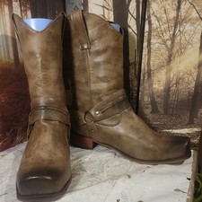 Mens Brown Cowboy/biker Boots Size 9/43