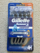 Gillette Sensor 3 Comfort Gel Disposable Shaving Razor Pack of 4