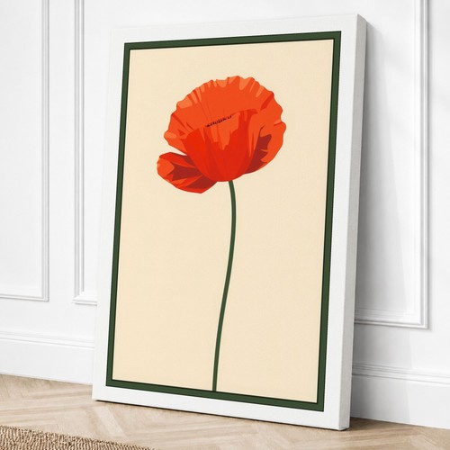Single red poppy botanical - single,
