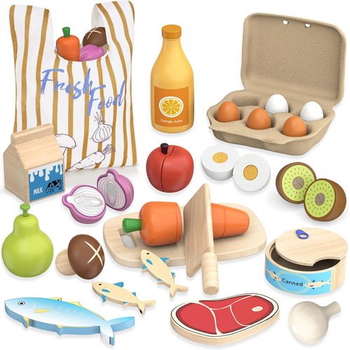 Wooden play food toys for - wooden,