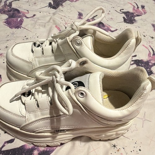 Buffalo white low top lace - low, lace-up