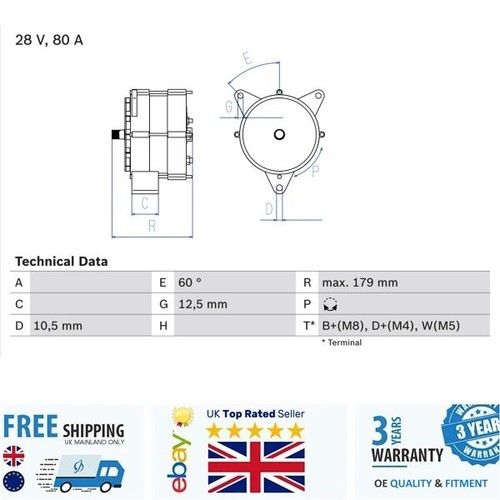 Alternator 0986037770 for
