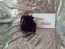 PURPLE PLAIN DUCHESS SATIN DOLLY BAG WEDDING MAID. FLOWER GIRL*UK MADE/SELLER*