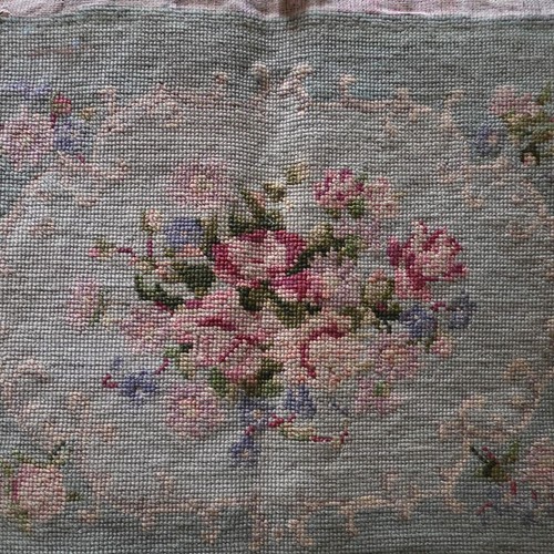 Antique floral needlepoint - floral,