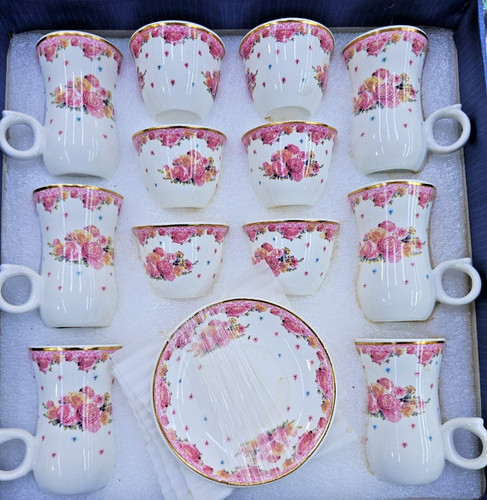 Floral turkish tea set 12 - set, of