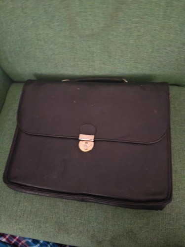 Vintage leather mens briefcase - leather,