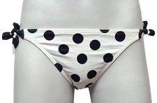 MARKS & SPENCER Ladies Swimwear White Black Dot Hipster Bikini Bottoms UK 22