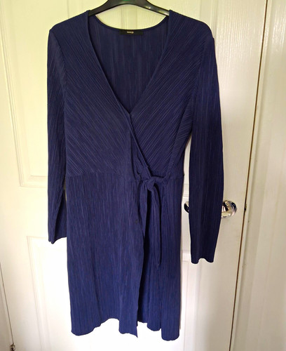 George navy wrap - wrap, pleated