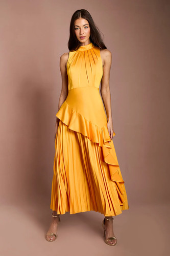 Coast orange midi dress - orange, womens