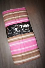 Vtge in original packing 85% cotton flannelette sheet pink brown etc stripes  