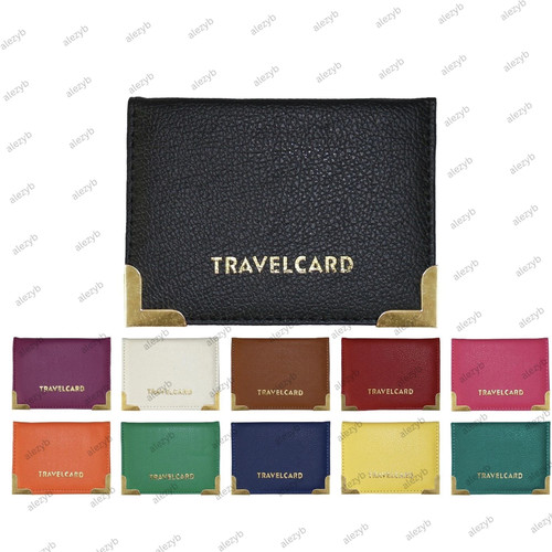 Leather travel bus pass - pu,