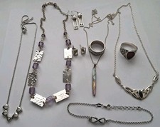Sterling Silver Ladies Jewellery JOB LOT Including-NECKLACES & RINGS.62Gr Boxed