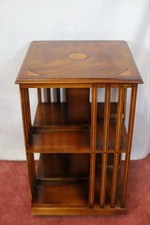 Antique Inlaid Mahogany Revolving Bookcase