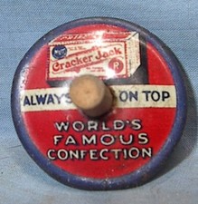 CRACKER JACK TOP TIN & WOOD
