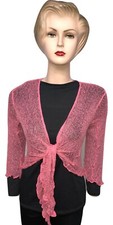 New Womens Tie Up Open Front Shrug Ladies Knitted Cropped Bolero beach summer