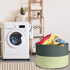 XXXLarge Cotton Rope Basket Woven Baby Laundry Basket for Blankets Toys Storage