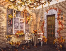 Autumn Courtyard Backdrop