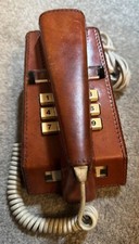 Rare GPO Brown Leather Push Button  Delta Trimphone SR1016A Landline Telephone
