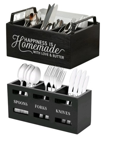 Wooden kitchen cutlery holder - kitchen,
