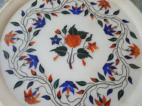 Marble inlaid plate - plate, platter
