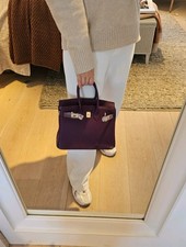 Purple Leather Hand Bag New