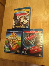 Bundle: Cars 2, Turbo, How To Train Your Dragon Blu-ray + Dvd