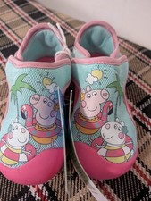 George Girls Peppa Pig Size 7 Aqua Shoes New with Tags Never Worn