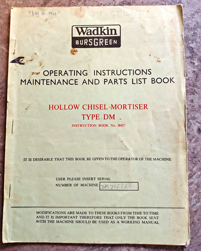 Wadkin type mortiser - wadkin,